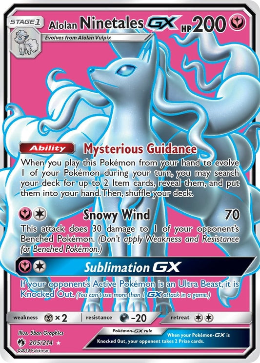 Alolan Ninetales GX (Full Art) (205/214) (SM8)