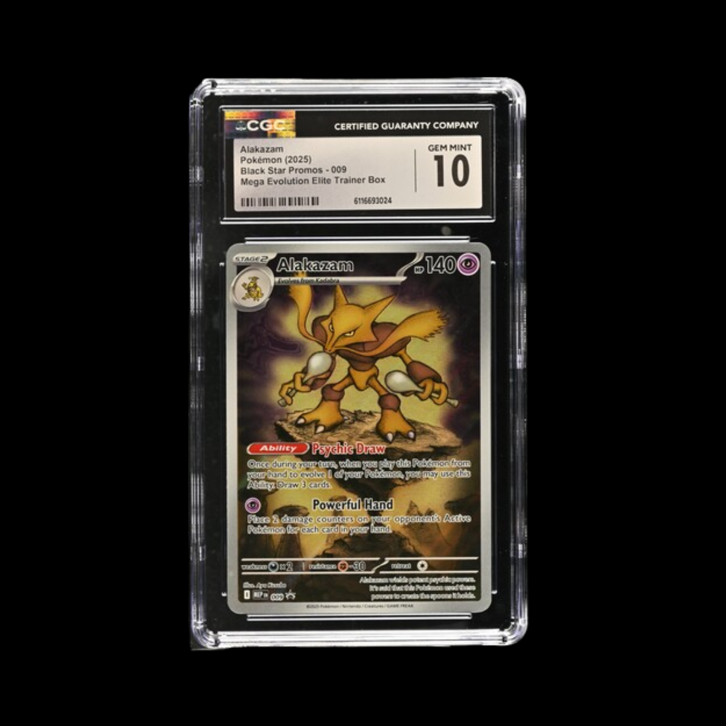 Pokemon Slab Alakazam 009 2025 CGC 10 Gem Mint