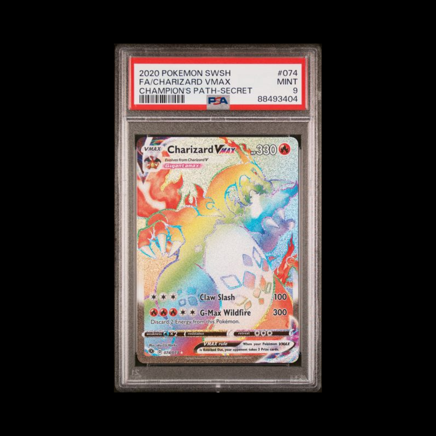 Pokemon Slab Charizard VMAX 074 PSA 9 Mint 2020
