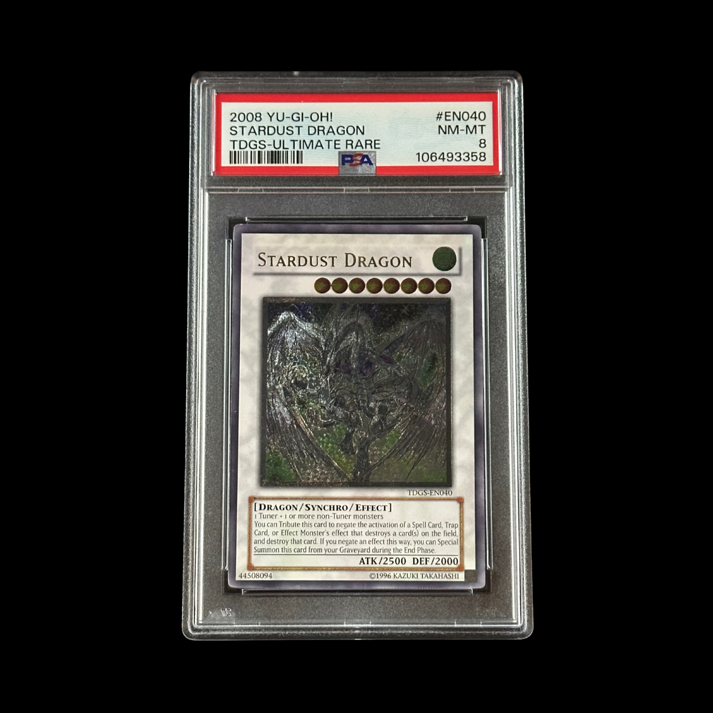 Yu-Gi-Oh! Slab Stardust Dragon Ultimate Rare TDGS-EN040 PSA 8 NM 2008