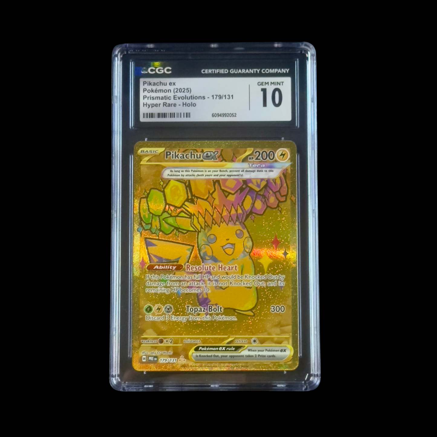 Pokemon Slab Pikachu EX 179 CGC 10 Gem 2025