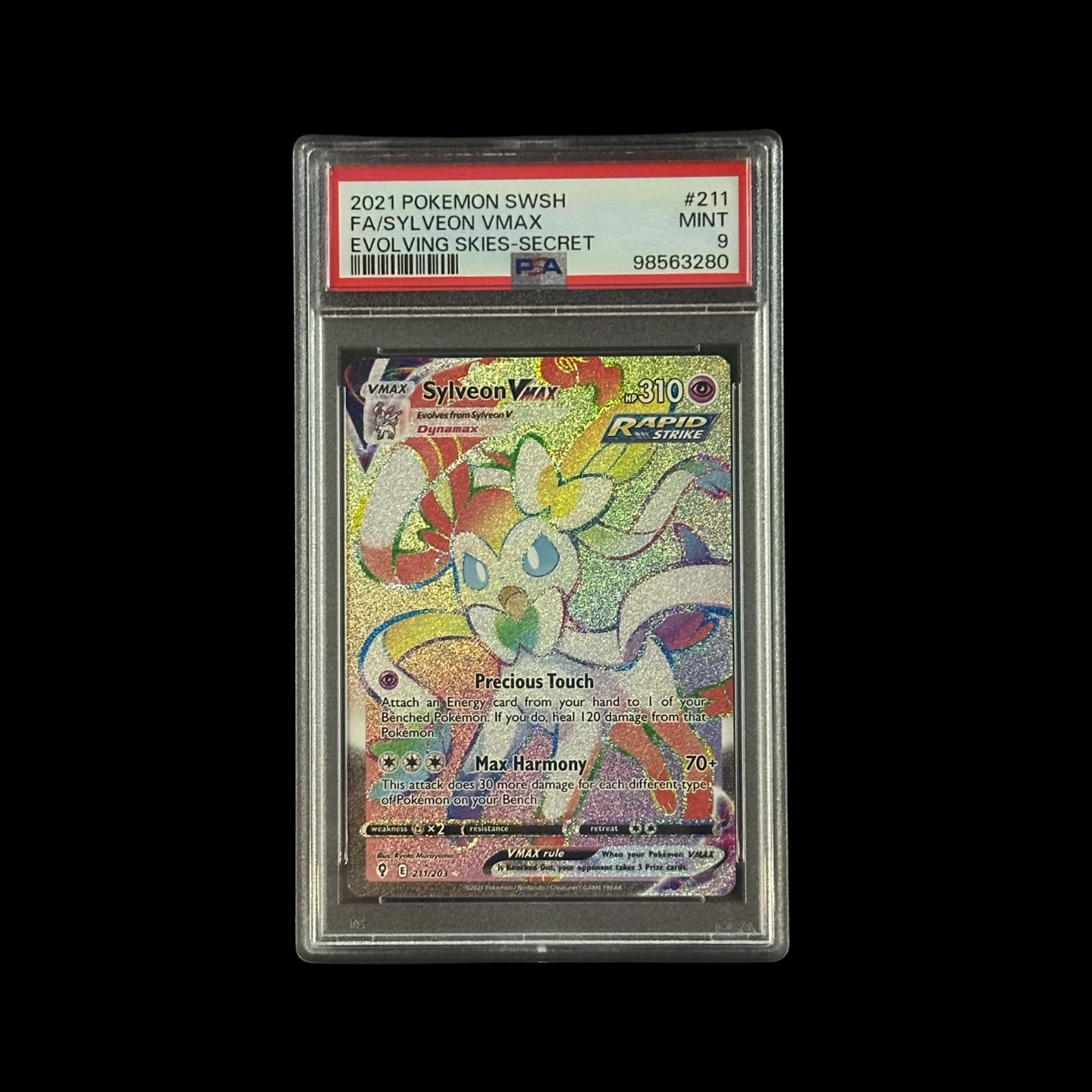 Pokemon Slab Sylveon VMAX 211 PSA 9 Mint 2021