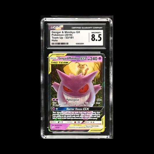 Pokemon Slab Gengar & Mimikyu GX 53 CGC 8.5 Near Mint+ 2019