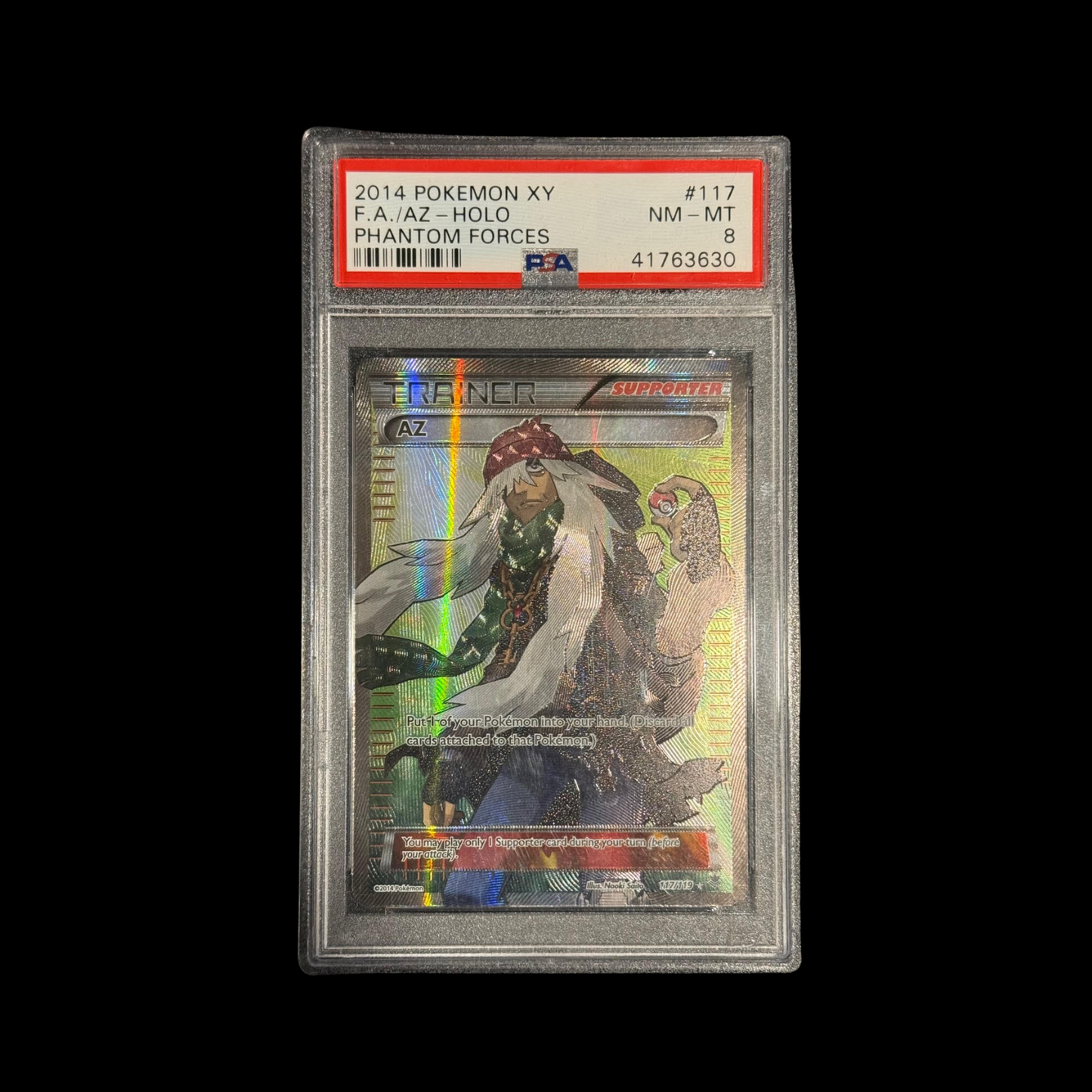 Pokemon Slab Trainer AZ Holo 117 PSA 8 NM 2014