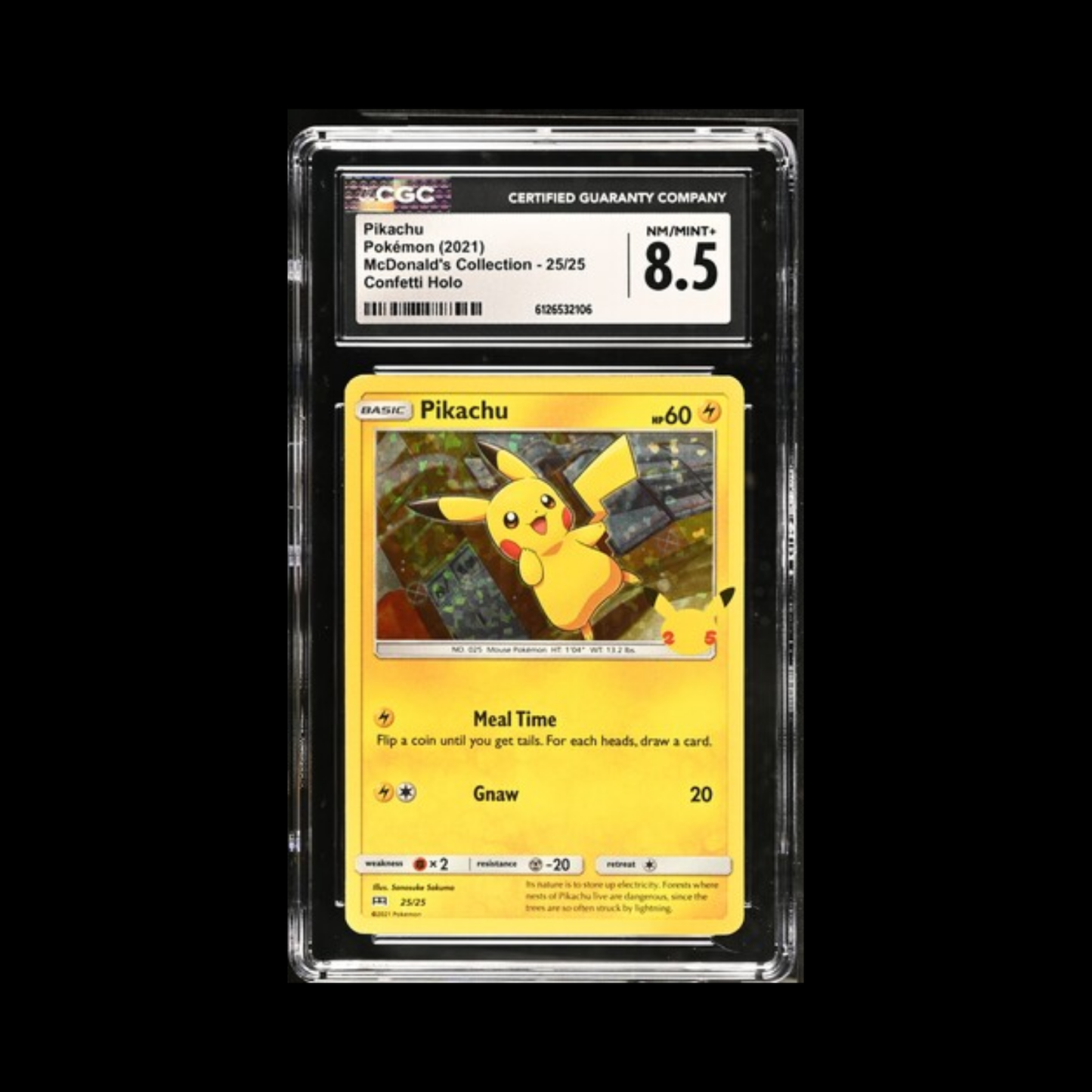 Pokemon Slab Pikachu 25 CGC 8.5 Near Mint+ 2021