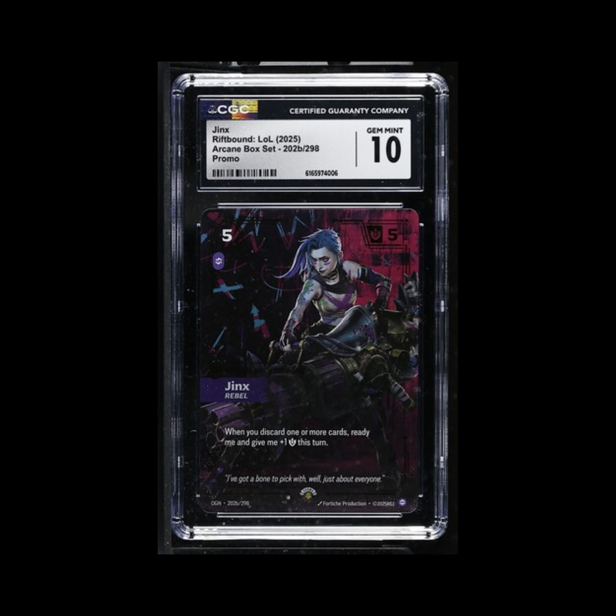Riftbound Slab Jinx 202b Arcane Box Set CGC 10 Gem 2025