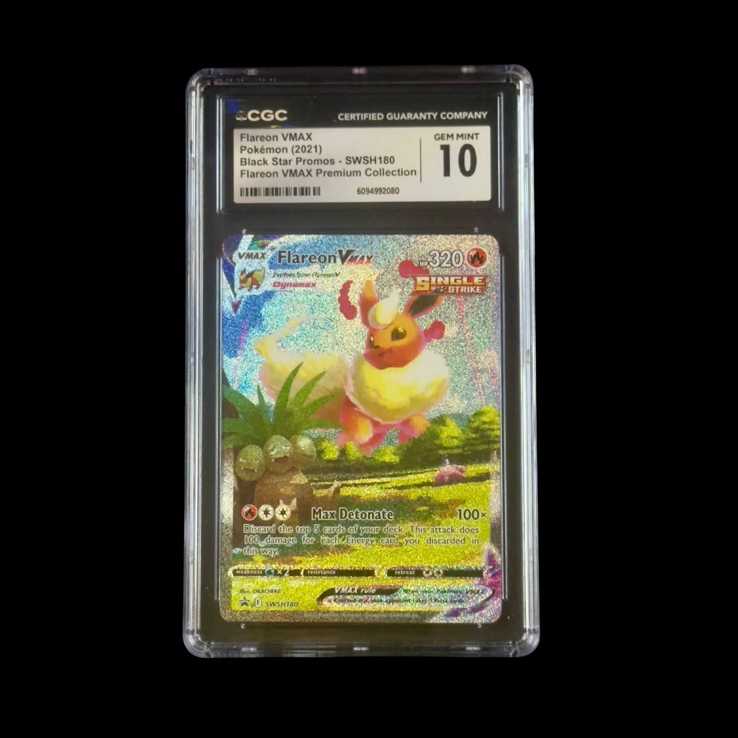 Pokemon Slab Flareon VMAX SWSH180 CGC 10 Gem 2021