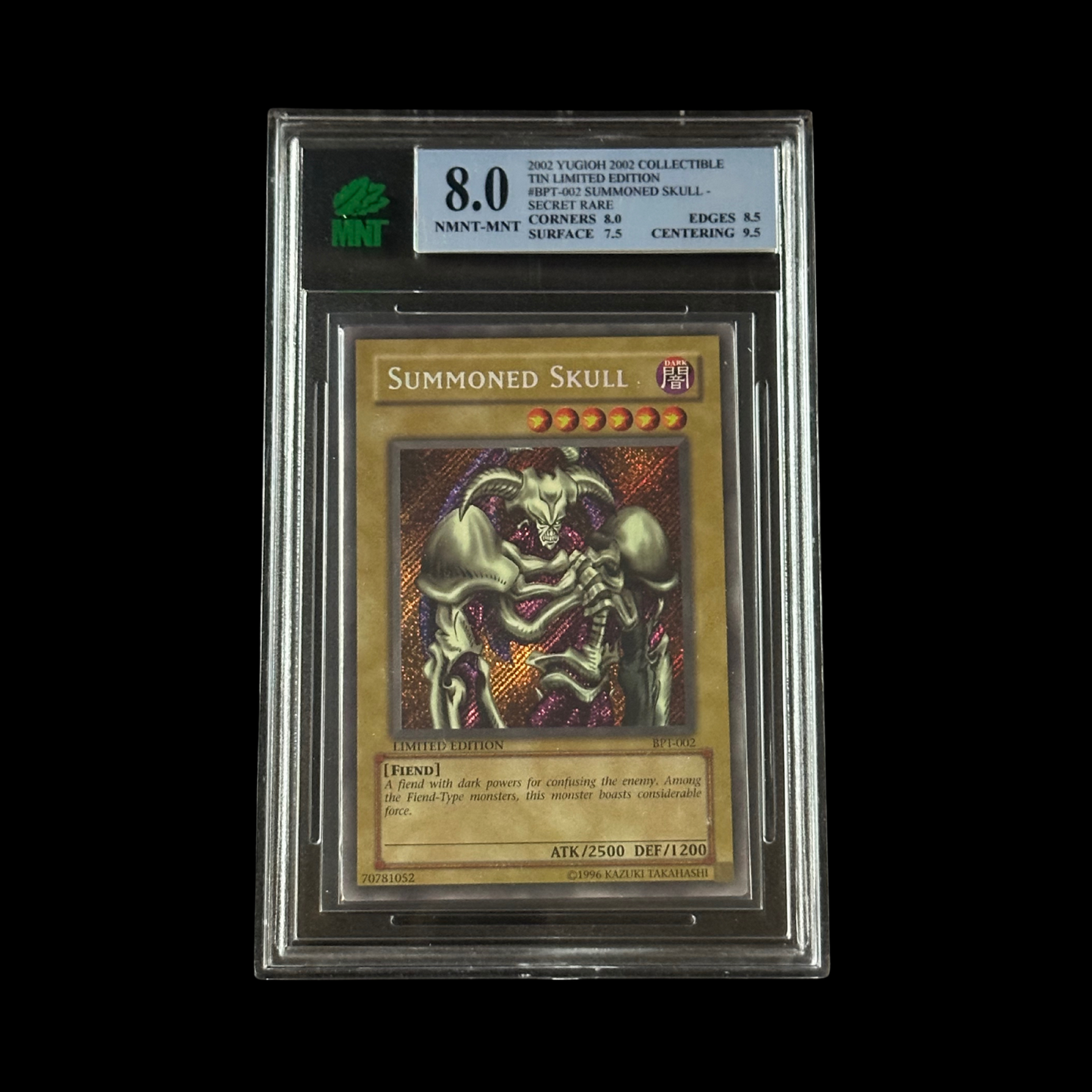 Yu-Gi-Oh! Slab Summoned Skull BPT-002 MNT 8 NM 2002
