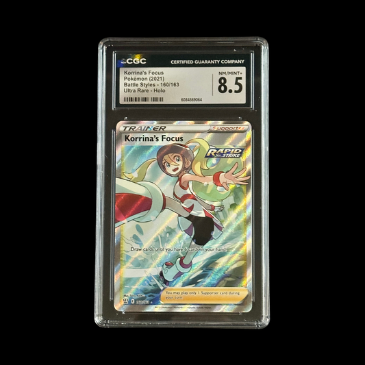 Pokemon Slab Korrina's Focus 160/163 CGC 8.5 NM Gem 2021