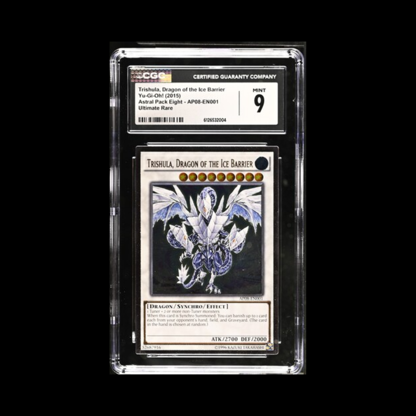 Yu-Gi-Oh! Slab Trishula, Dragon of the Ice Barrier AP08-EN001 Ultimate Rare CGC 9 Mint 2015