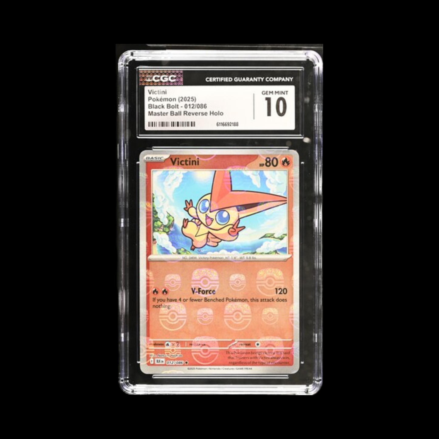 Pokemon Slab Victini Master Ball 012 CGC 10 Gem 2025