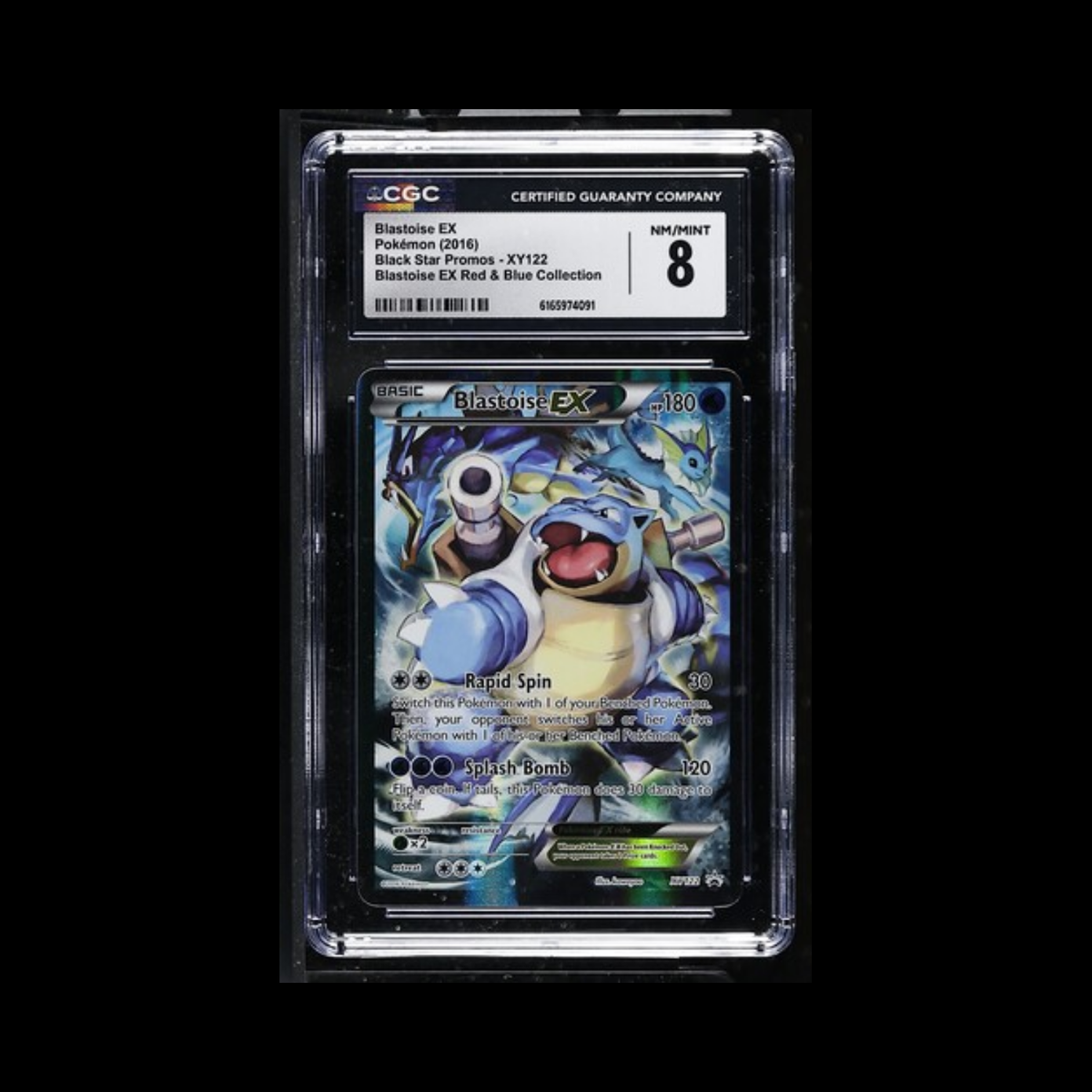 Pokemon Slab Blastoise EX XY122 CGC 8 Near Mint 2016