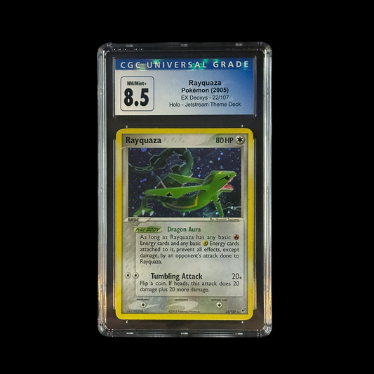 Pokemon Slab Rayquaza 22 Holo CGC 8.5 NM+ 2005