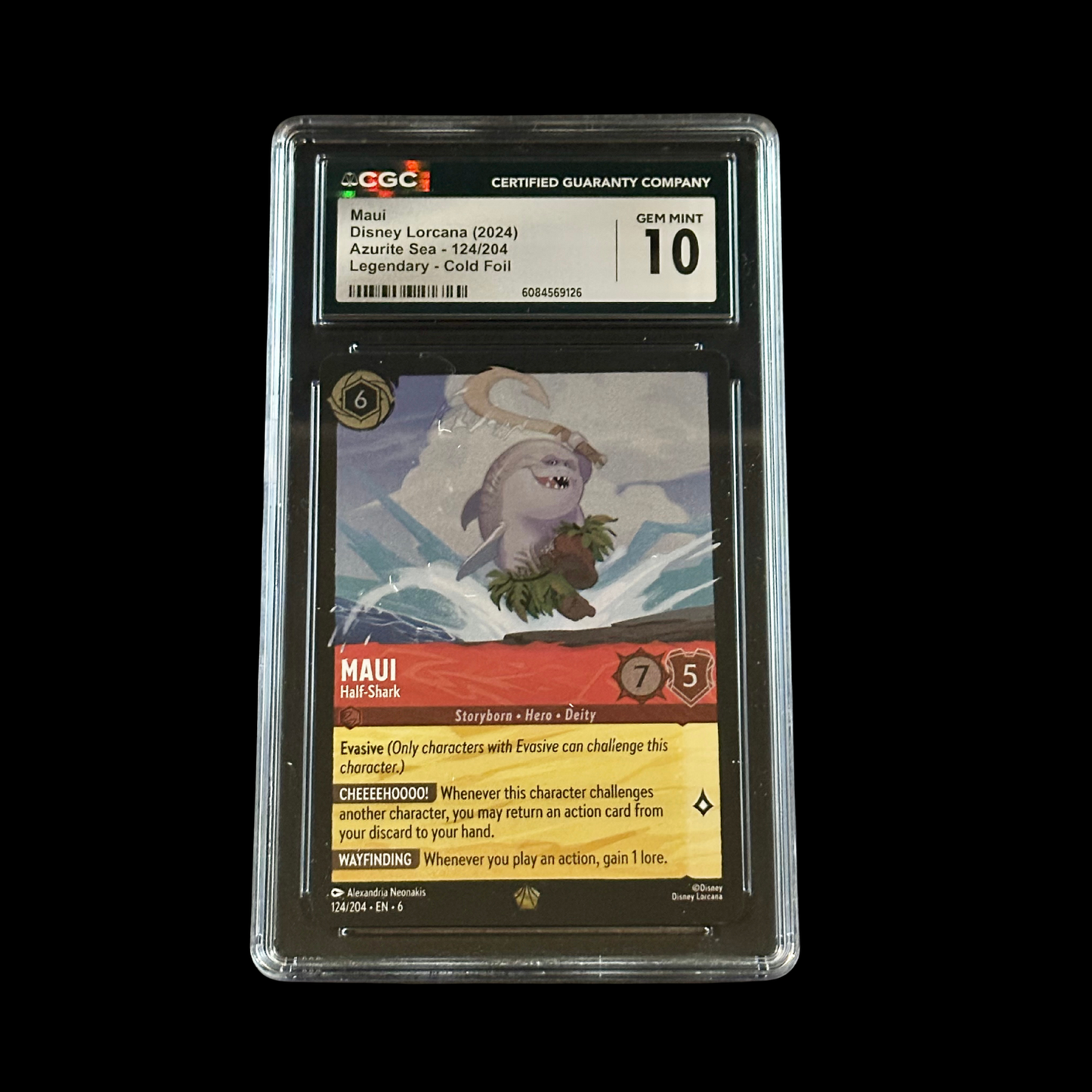 Disney Lorcana Slab Maui Azurite Sea 124/204 Cold Foil CGC 10 2024