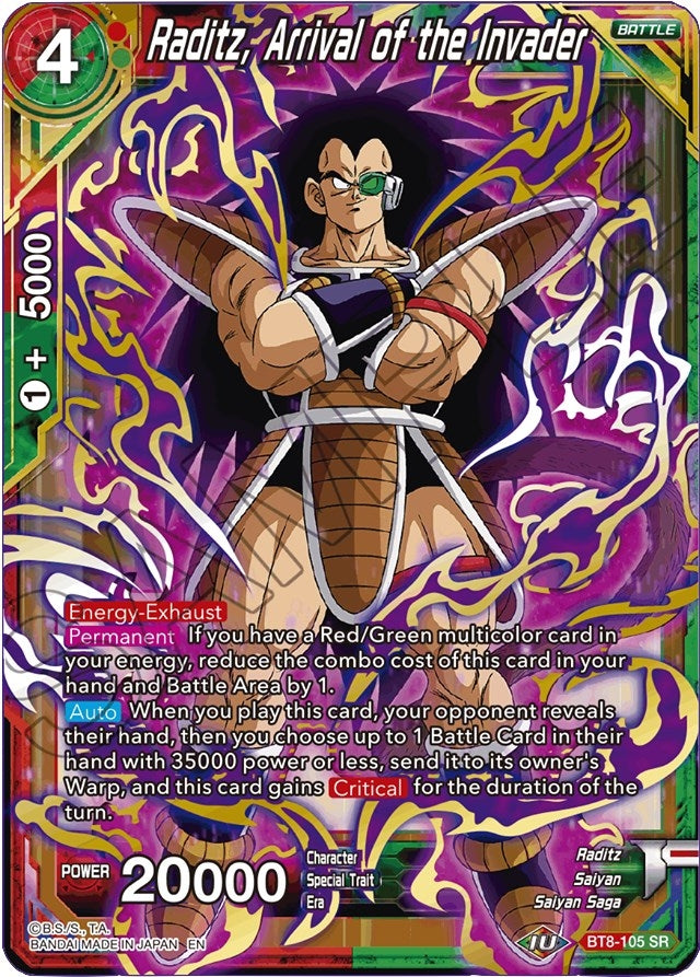 Raditz, Arrival of the Invader (BT8-105) (Malicious Machinations) (DBS-B08)