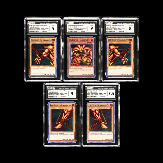 Yu-Gi-Oh! Slab Exodia the Forbidden One Complete Set of 5 Cards LART-EN002-6 CGC 9-7.5 Mint 2018