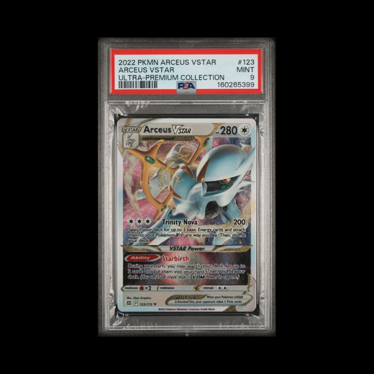 Pokemon Slab Arceus VSTAR 123 METAL PSA 9 Mint 2025