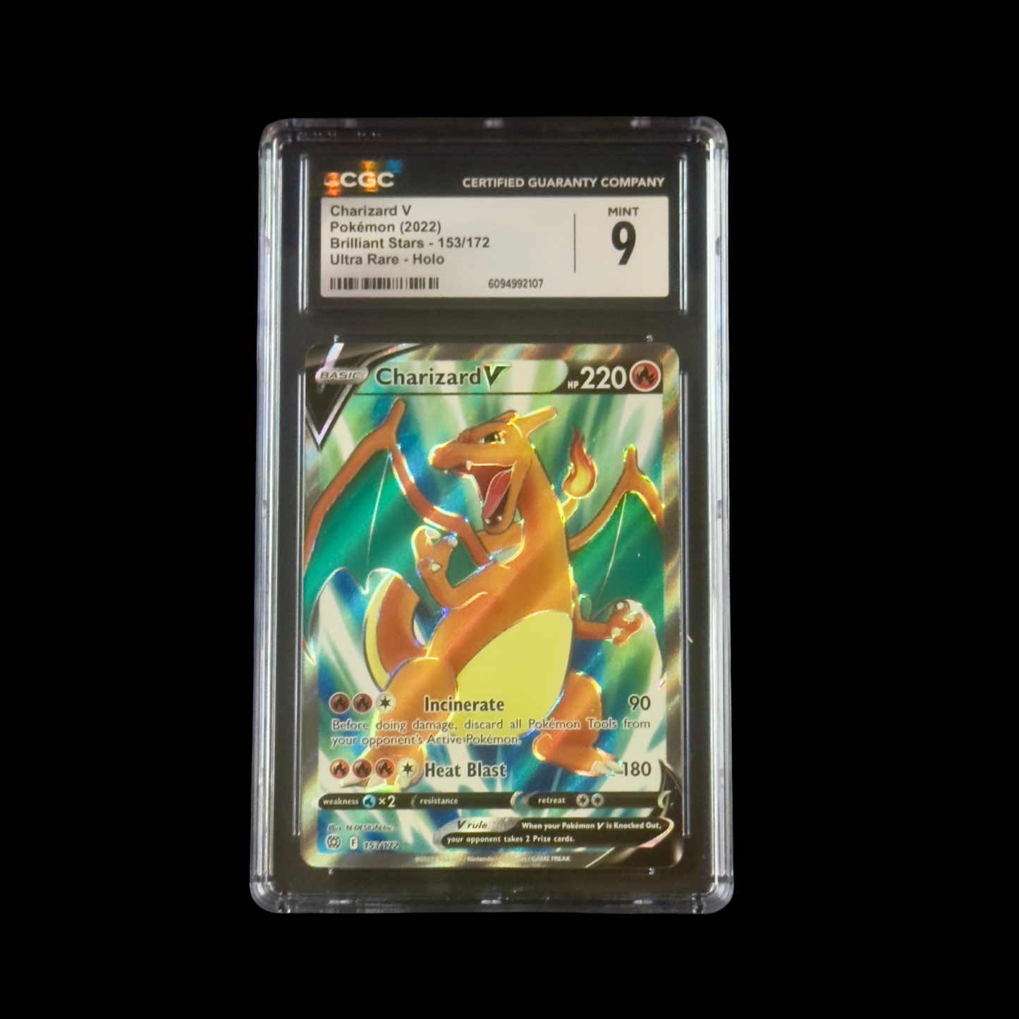 Pokemon Slab Charizard V 153 CGC 9 Mint 2022