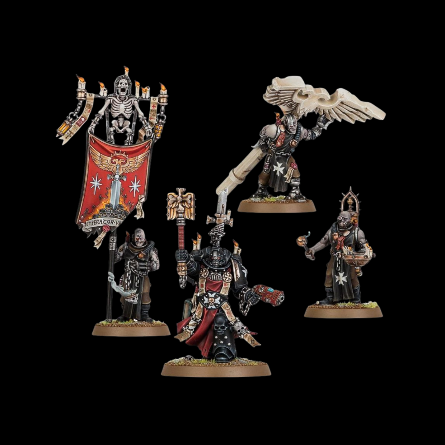 Warhammer 40K Black Templars: Chaplain Grimaldus & Retinue