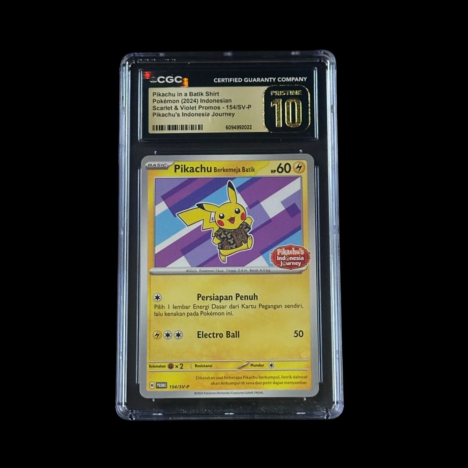 Pokemon Slab Indonesian Pikachu In A Batik Shirt 154/SV-P CGC