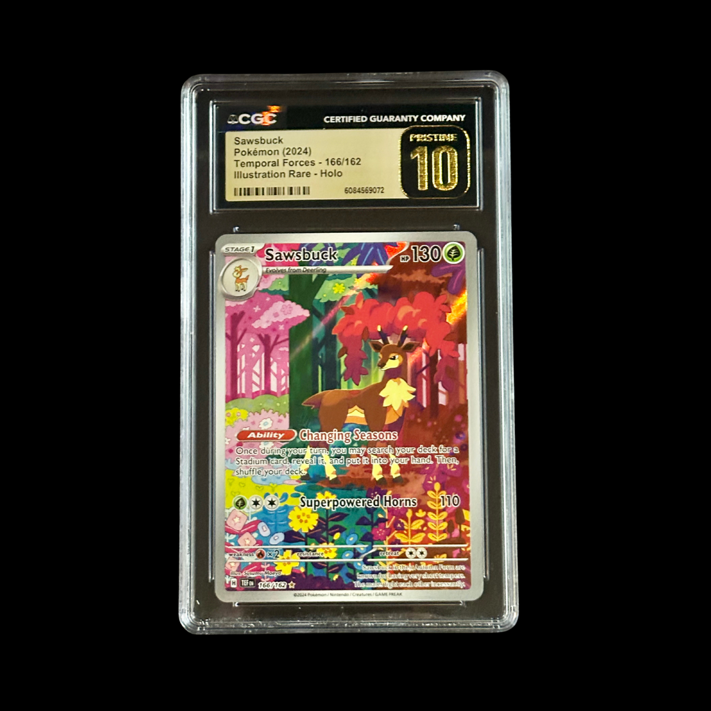 Pokemon Slab Sawsbuck 166/162 CGC Pristine 10 2024