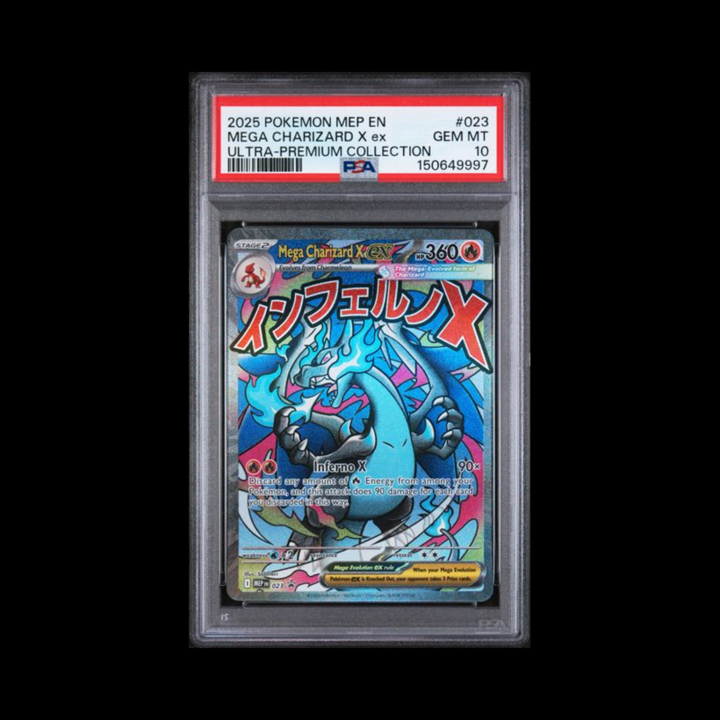 Pokemon Slab Mega Charizard X EX 023 PSA 10 Gem 2025
