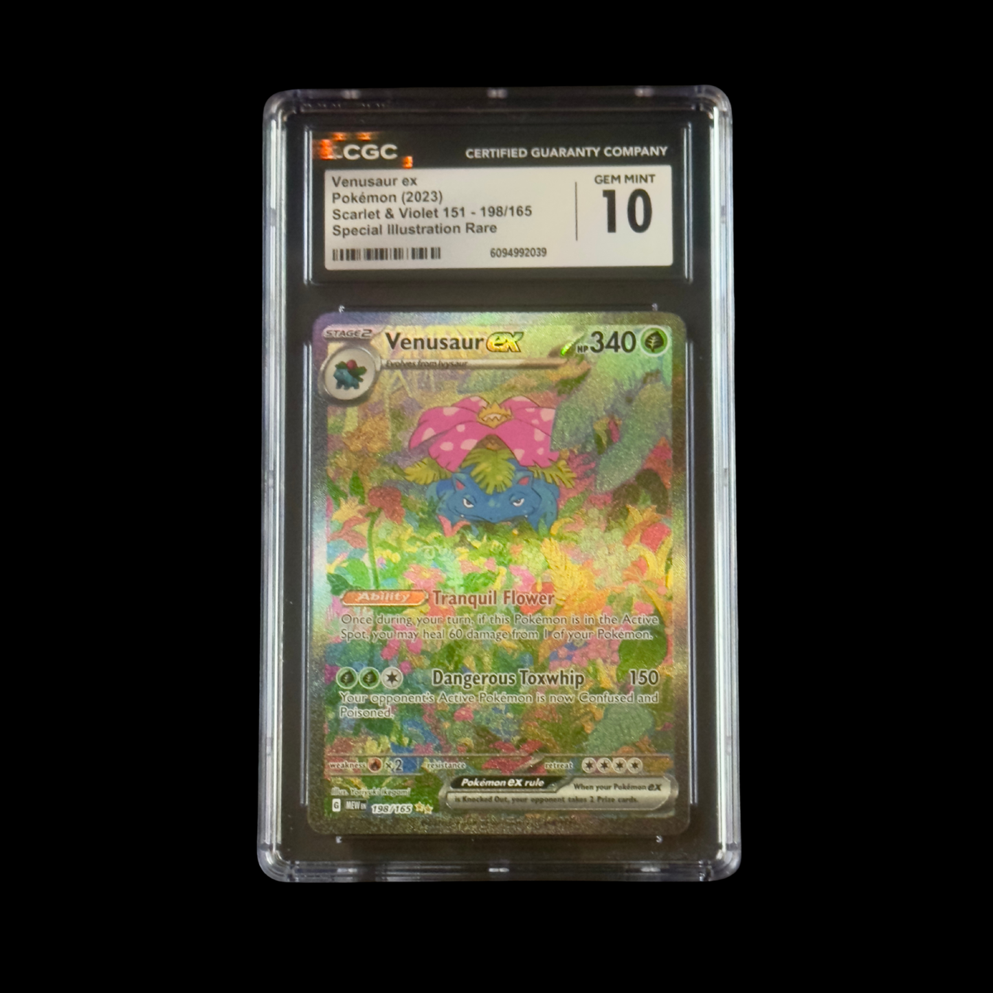 Pokemon Slab Venusaur EX 198/165 CGC 10 Gem 2023