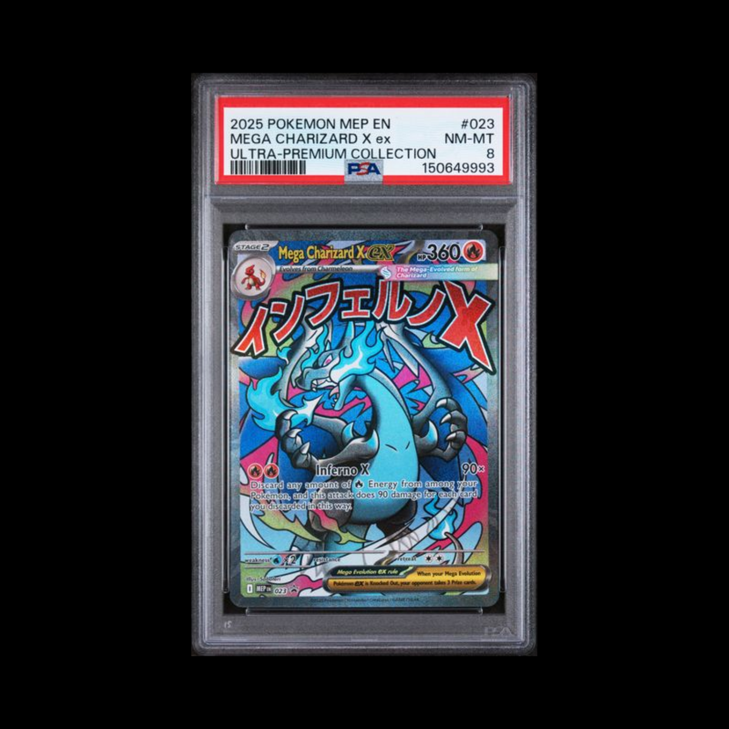 Pokemon Slab Mega Charizard X EX 023 PSA 8 Near Mint 2025