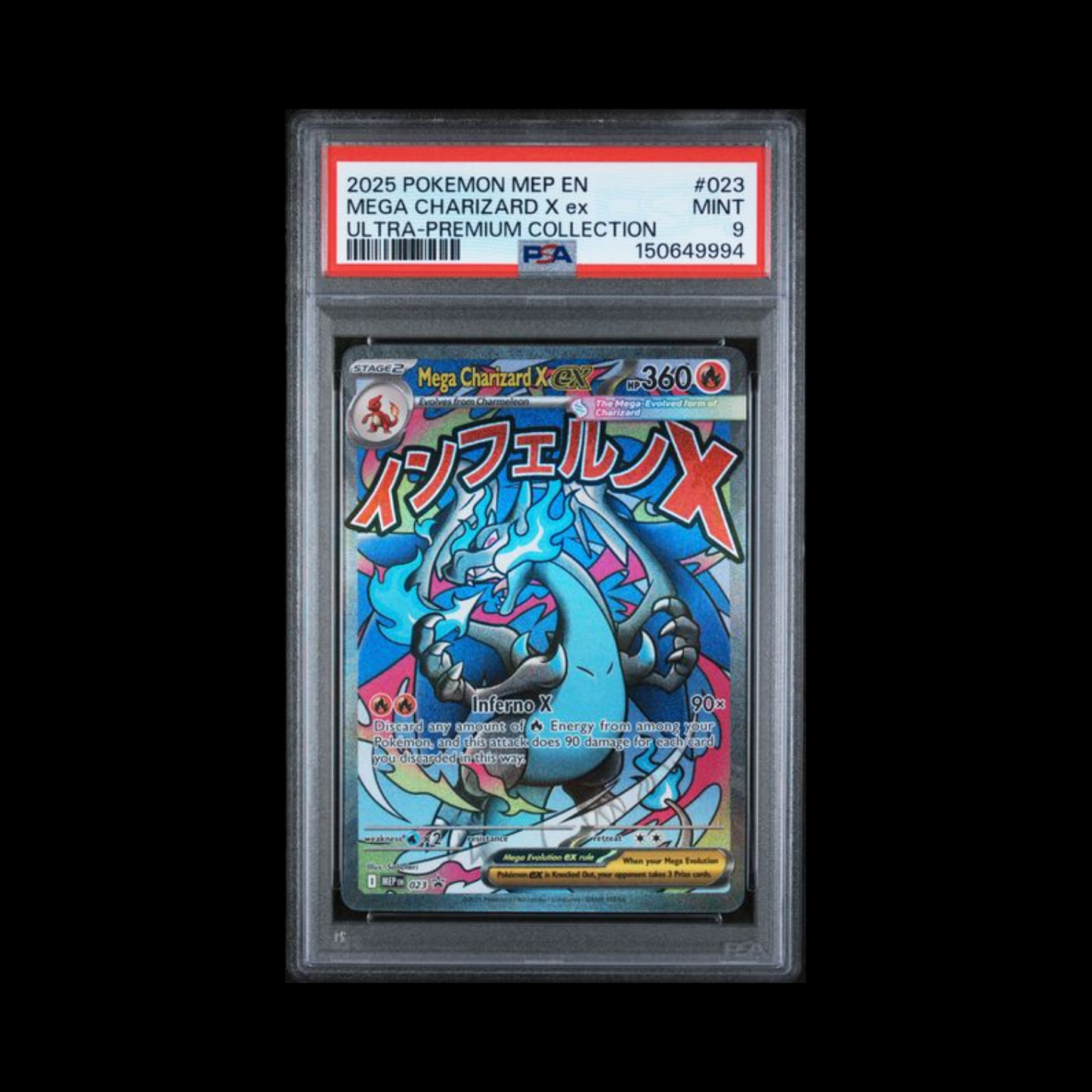 Pokemon Slab Mega Charizard X EX 023 PSA 9 Mint 2025