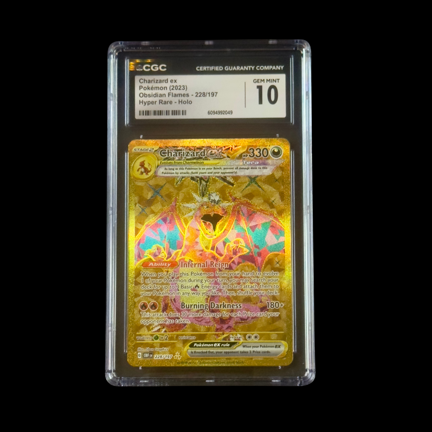 Pokemon Slab Charizard EX 228 CGC 10 Gem 2023