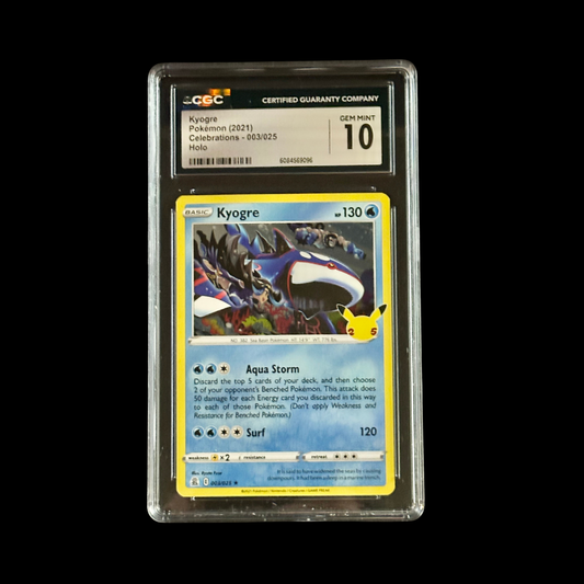 Pokemon Slab Kyogre 003/025 CGC 10 Gem 2021