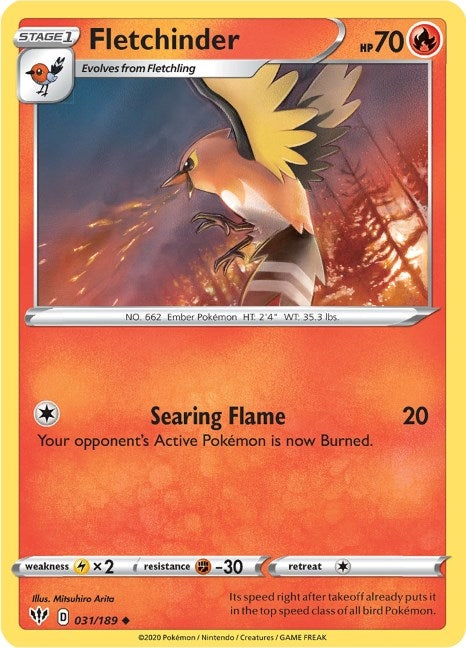 Fletchinder (031/189) (SWSH03: Darkness Ablaze) (SWSH03)