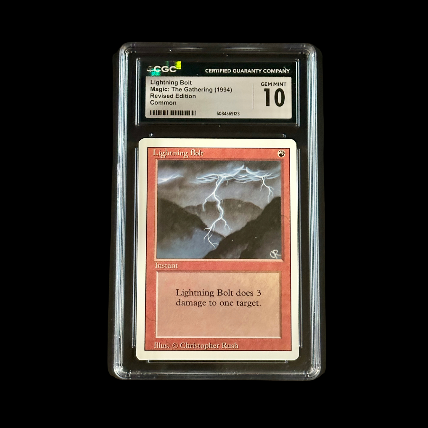 MTG Magic The Gathering Slab Lightning Bolt Revised CGC 10 Gem 1994
