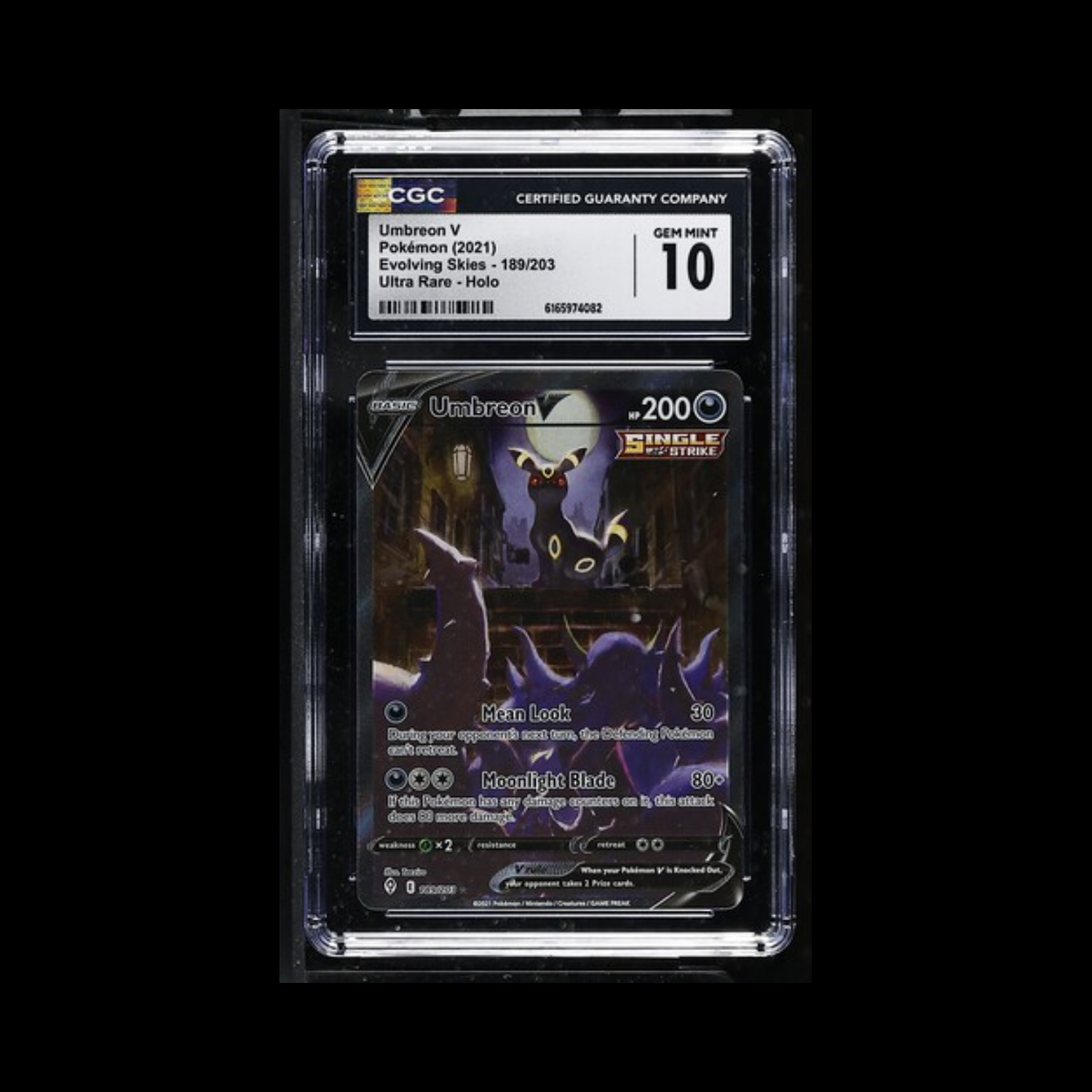 Pokemon Slab Umbreon V 189 CGC 10 Gem 2021