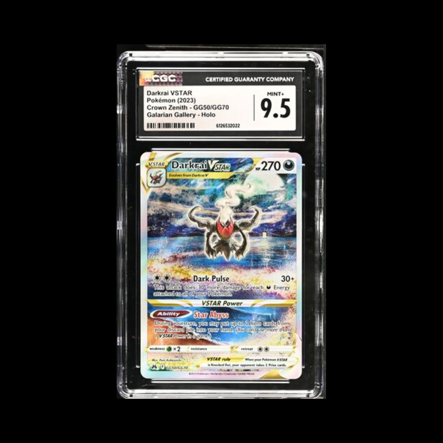 Pokemon Slab Darkrai VSTAR GG50 CGC 9.5 Mint+ 2023