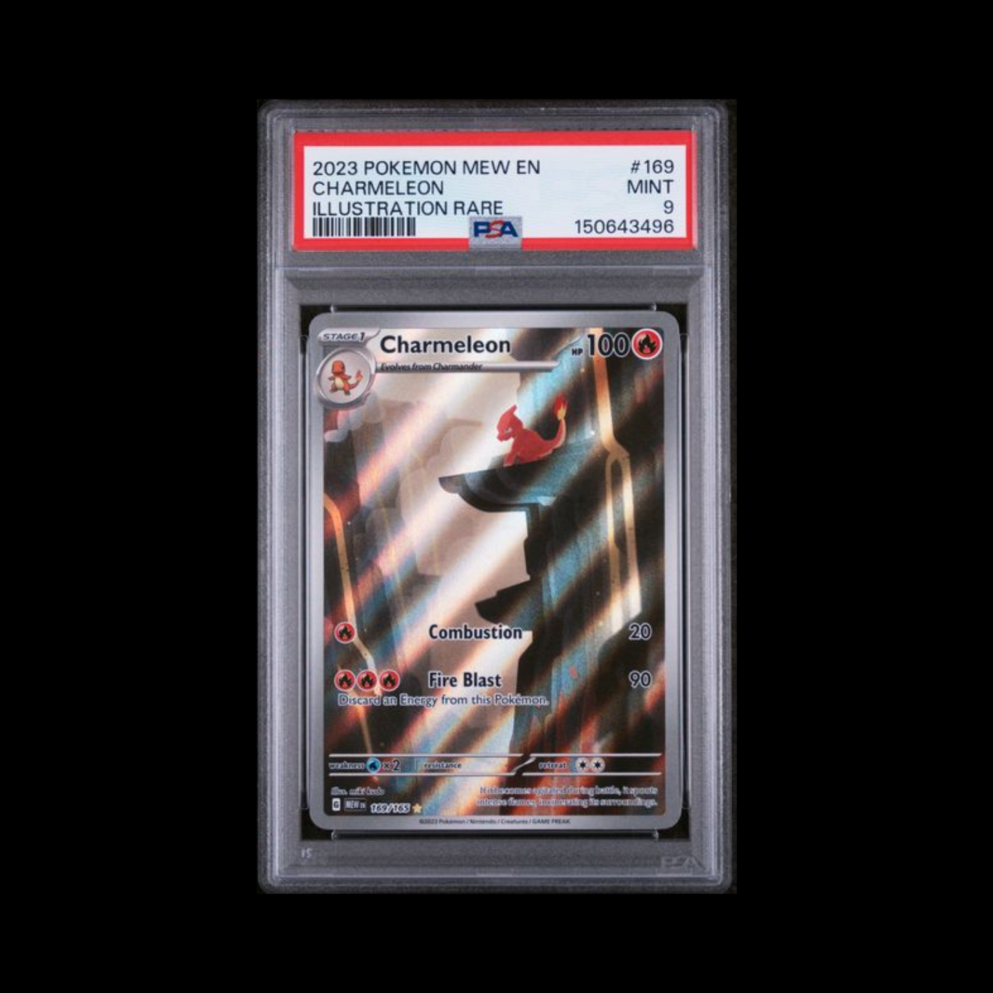 Pokemon Slab Charmeleon MEW EN 169 PSA 9 Mint 2023