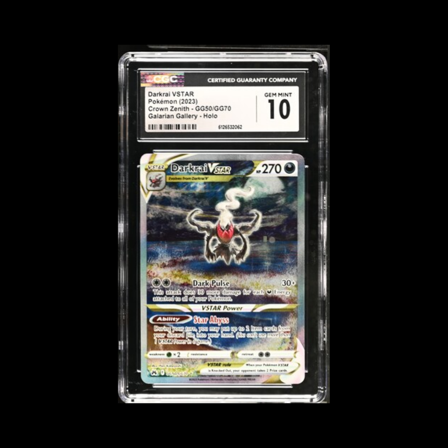 Pokemon Slab Darkrai VSTAR GG50 CGC 10 Gem 2023