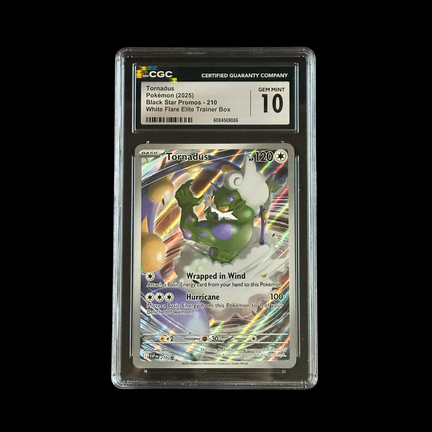 Pokemon Slab Tornadus 210 CGC 10 Gem 2025