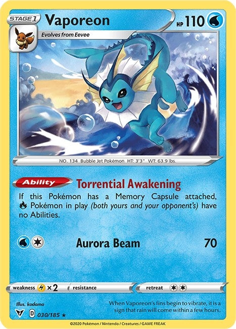 Vaporeon (030/185) (SWSH04)