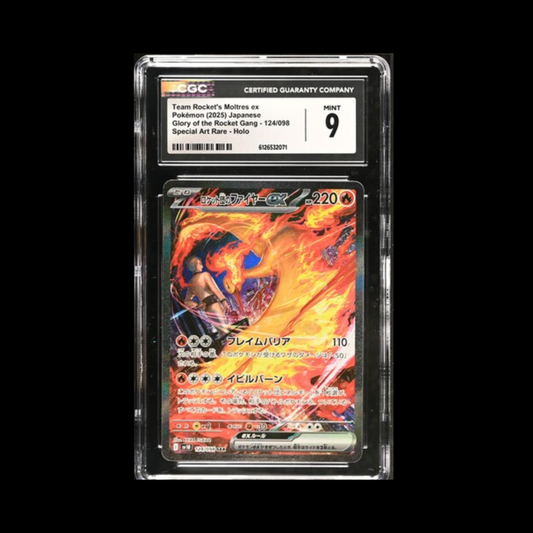 Pokemon JP Slab Team Rocket's Moltres EX 124 CGC 9 Mint 2025