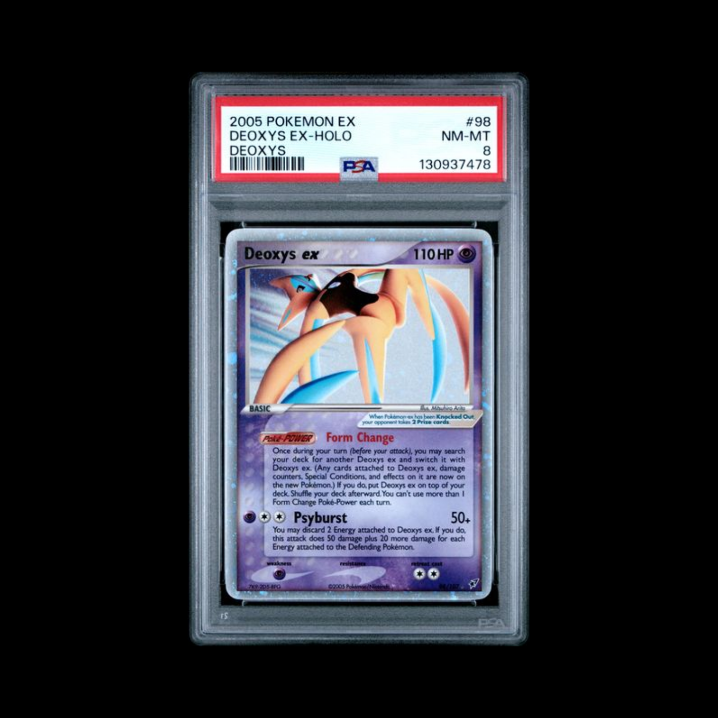Pokemon Slab Deoxys EX 98 Holo PSA 8 Near Mint 2005