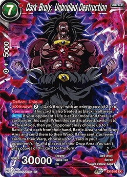 Dark Broly, Unbridled Destruction (EX16-03) (Expansion Deck Box Set 16: Ultimate Deck) (DBS-BE16)