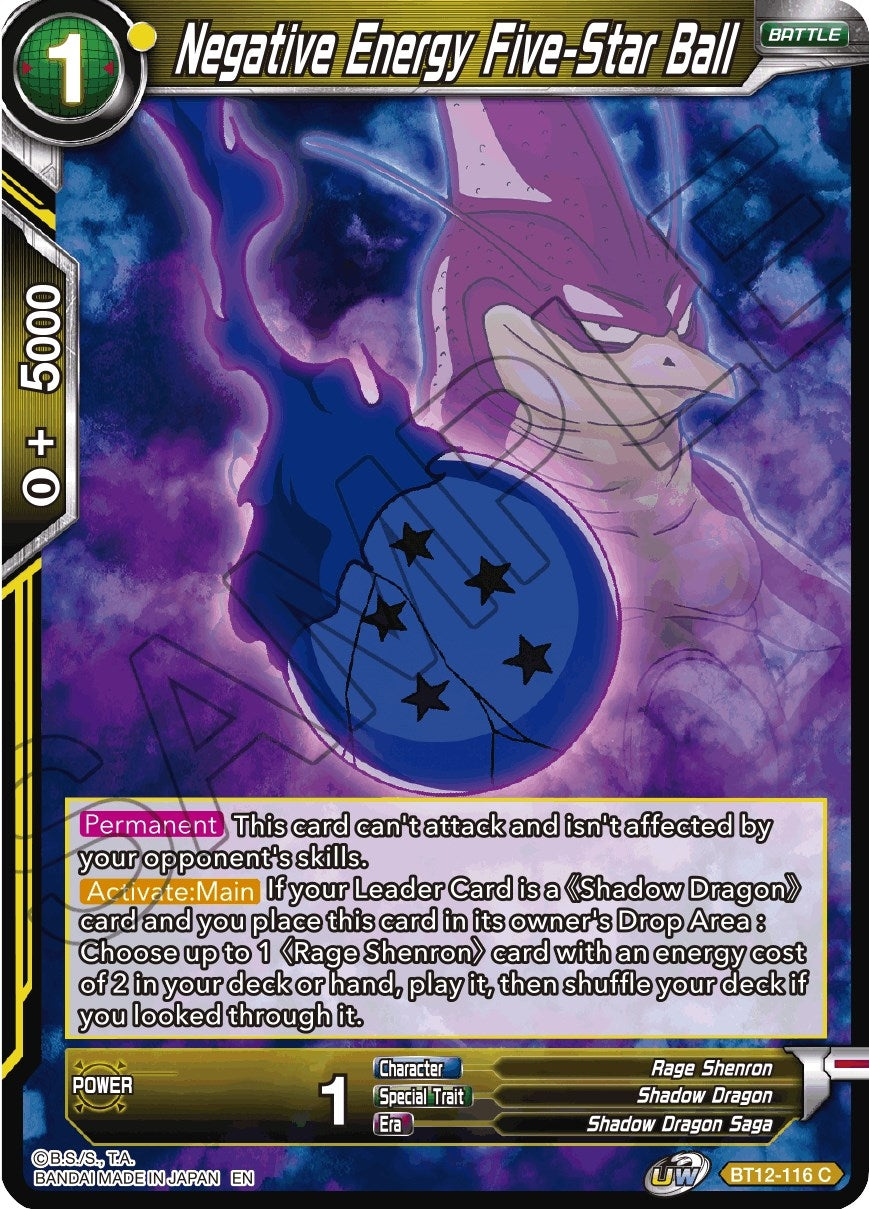 Negative Energy Five-Star Ball (BT12-116) (Vicious Rejuvenation) (DBS-B12)