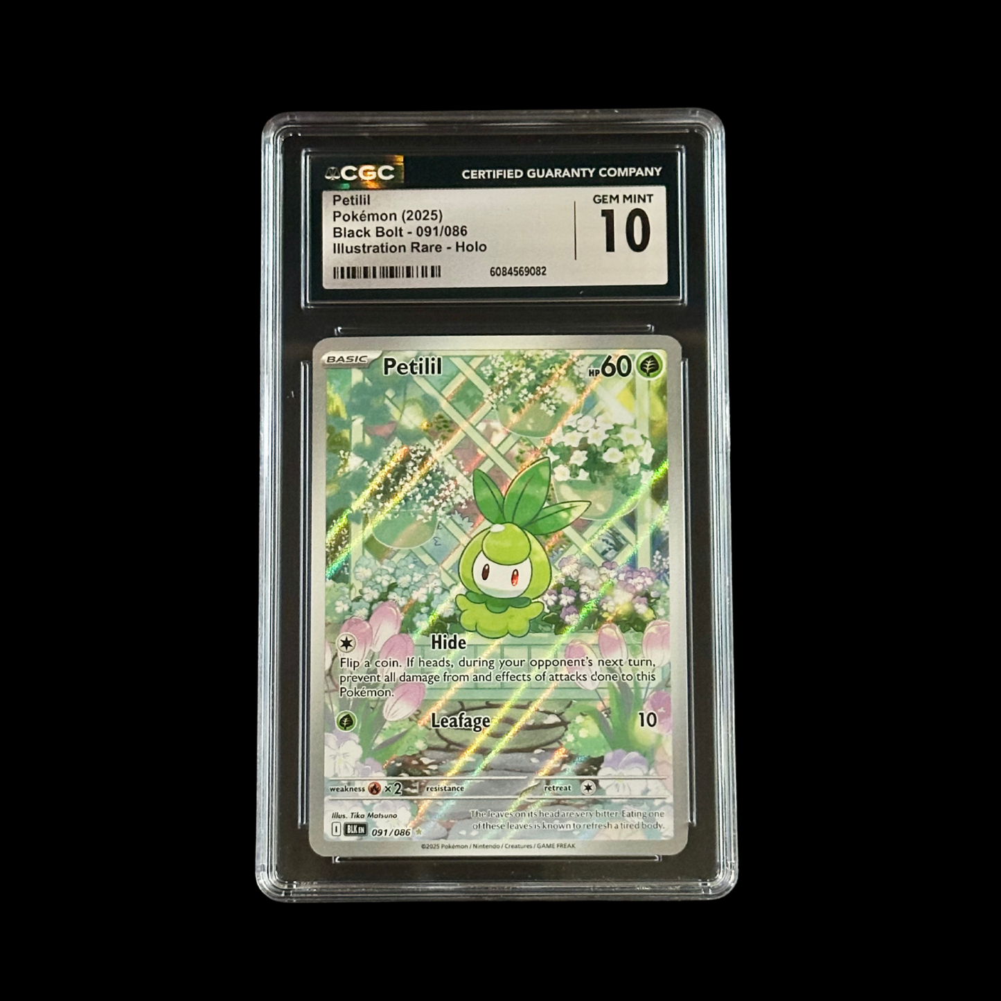 Pokemon Slab Petilil 091/086 CGC 10 Gem 2025