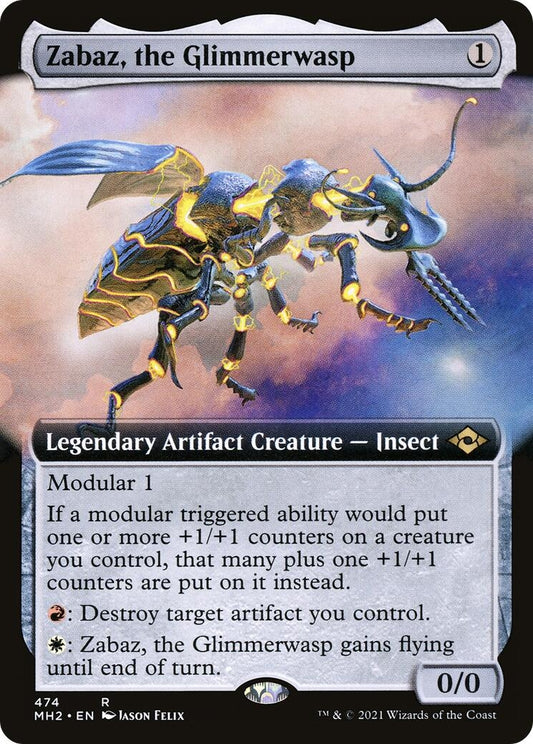 Zabaz, the Glimmerwasp (Extended Art) (474) (MH2)