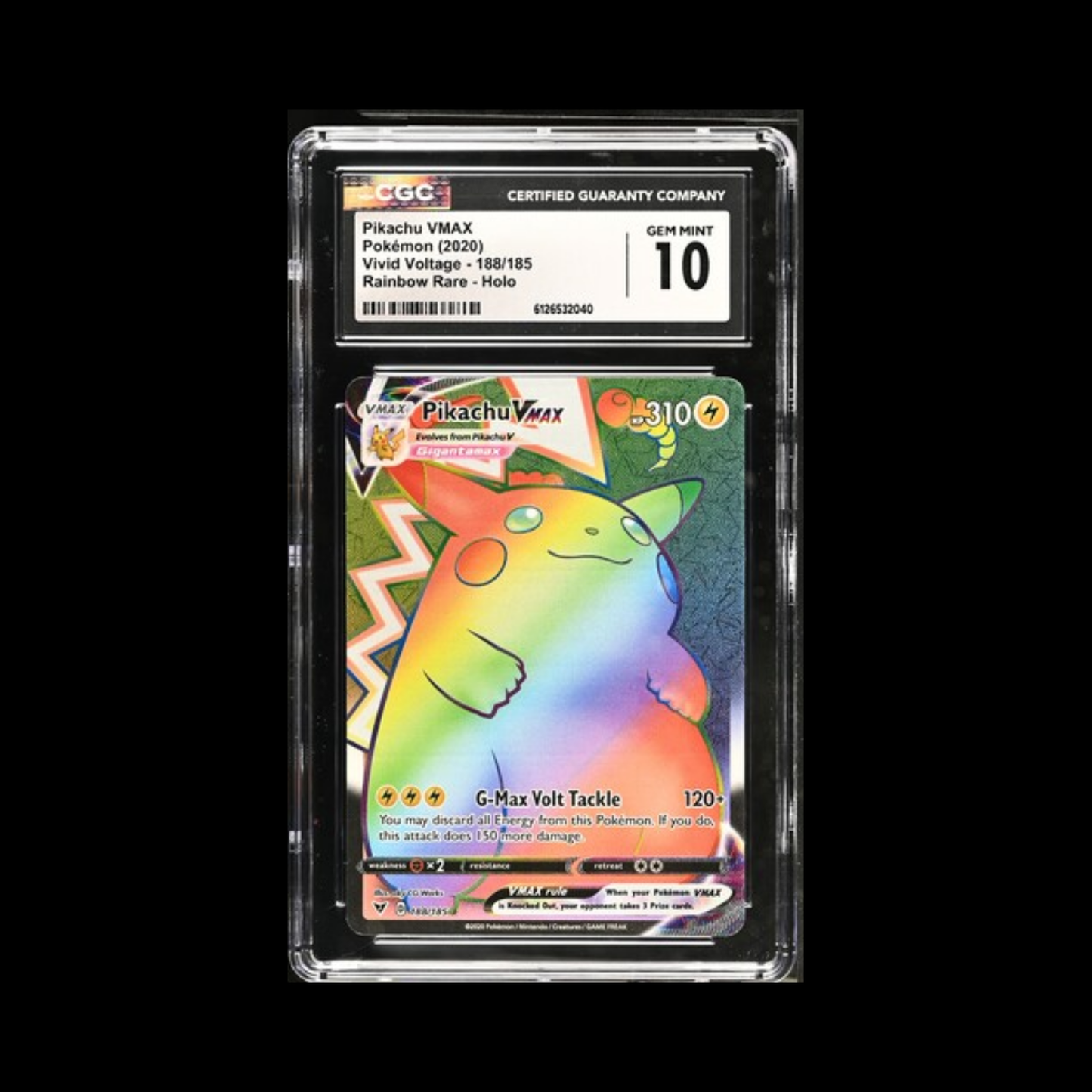 Pokemon Slab Pikachu VMAX 188 CGC 10 Gem 2020