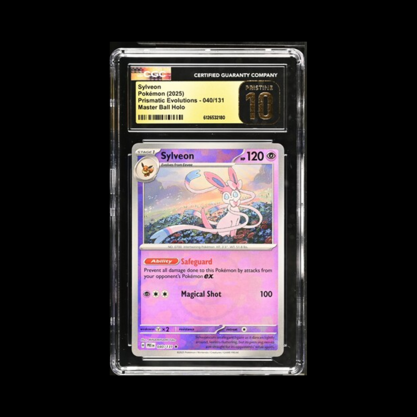 Pokemon Slab Sylveon Master Ball Holo 040 CGC Pristine 10 2025