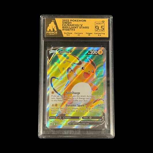 Pokemon Slab Raichu V 158 Fierce Grading 9.5 Mint+ 2022