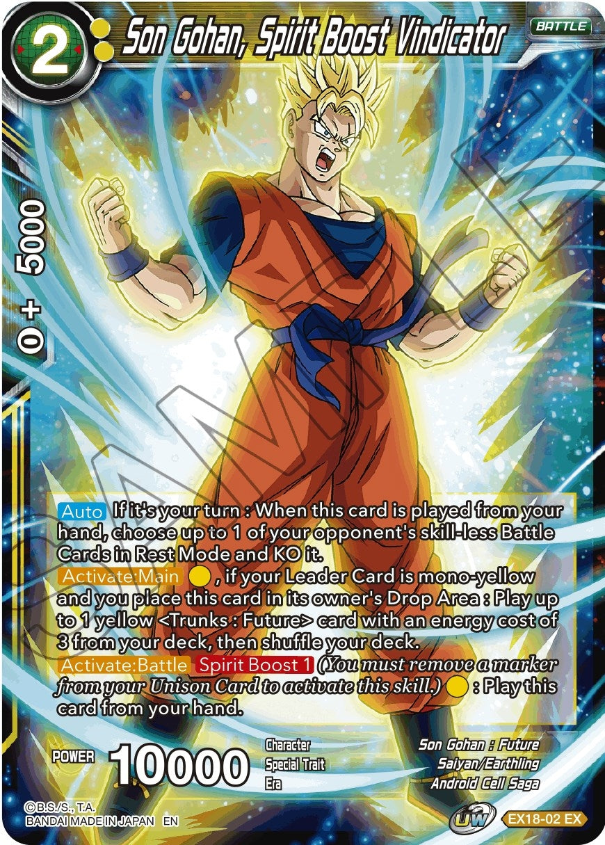 Son Gohan, Spirit Boost Vindicator (EX18-02) (Expansion Deck Box Set 18: Namekian Boost) (DBS-BE18)