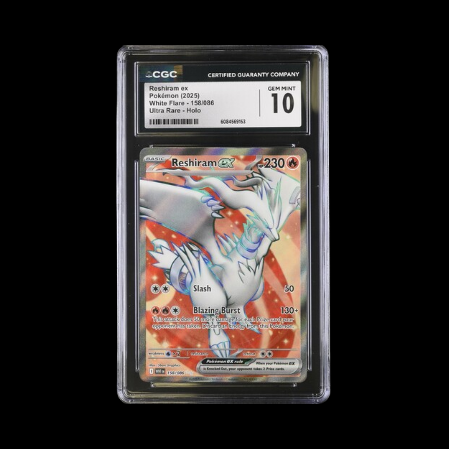 Pokemon Slab Reshiram 158 2025 CGC 10 Gem Mint